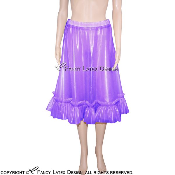 

transparent purple latex skirts rubber skirt short bottoms plus size 0004, Black
