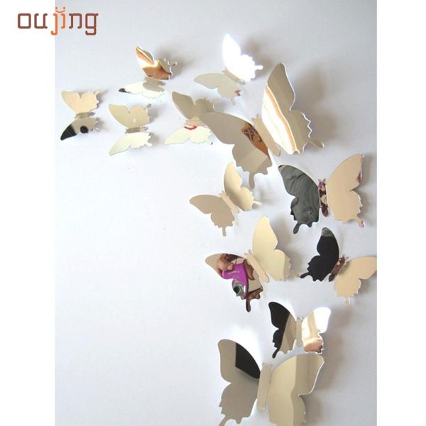 

wholesale- apr 29 mosunx business 2016 selling wall stickers decal butterflies 3d mirror wall art home decors