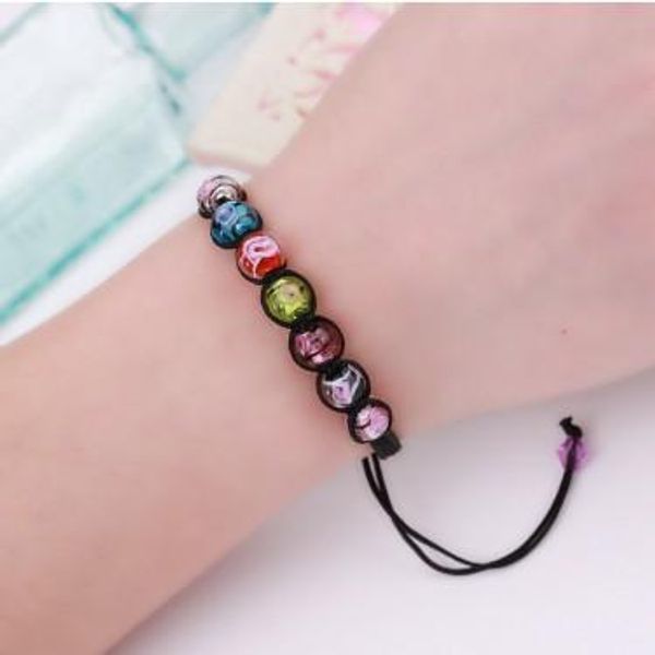 

gorgeous crystal beads bracelets nylon cord woven bracelets gifts for girls adjustable wrap multi color charm bracelets, Golden;silver