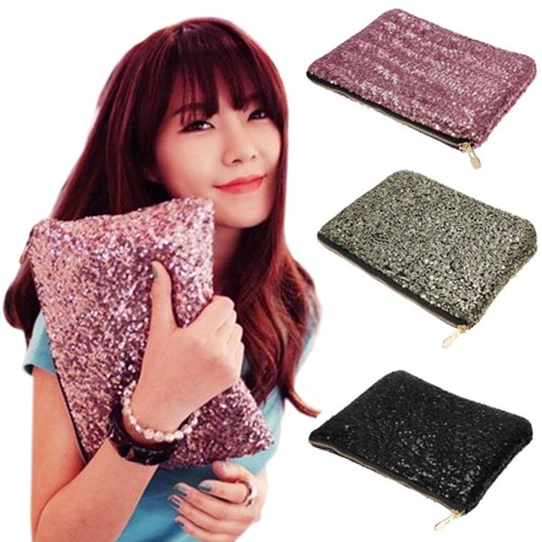 

wholesale- dazzlling women's make up cosmetic bag beautician sequins clutch leopard party bag handbag pouch for women gifts 9r3m