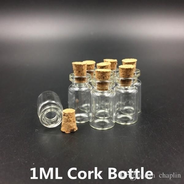 1-ml-Fläschchen, Klarglasflaschen mit Korken, Miniatur-Glasflasche mit Korken, leere Probengläser, klein, 24 x 13 mm, niedliche Flaschen, perfekt zum Basteln