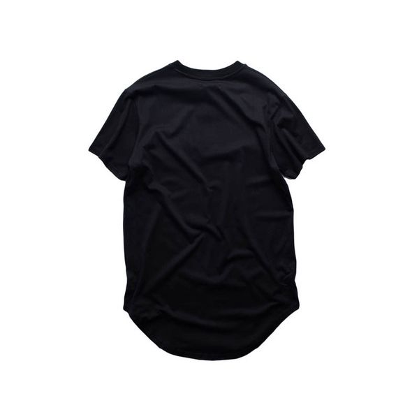 

cotton extended longline men shirt mens hem hop t streetwear oversize hip brand tshirt curved t-shirts fashion tee lnvxu, Black