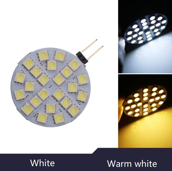 Warm White Led G4 Base 5050 Smd 24 Round Range Hood Bulb Marine Boat Cabinet Spot Yacht Light Lamp Car Dc 12v Dimmable Bulbs