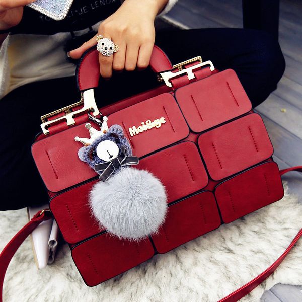 

wholesale- 2016 suture boston bag inclined shoulder ladies hand bag women pu leather handbag sac handbags women