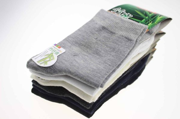 

wholesale-men bamboo fiber socks pure color men's elite casual socks wear not smelly antibacterial, absorb sweat lq-33, Black