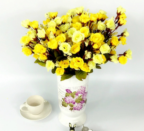 

artificial flower rose 18 flowers and 6 branches wedding flower arranging the sitting room, storefront display adornment