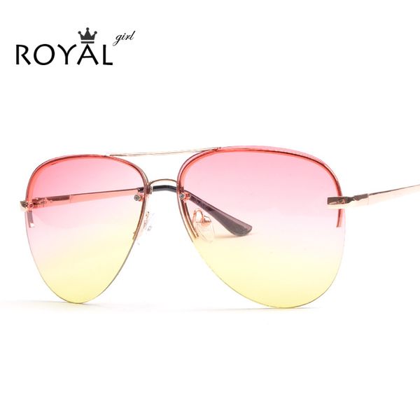 

wholesale-royal girl quality women rimless sunglasses classic brand designer ombre sun glasses chic sunnies ss097, White;black