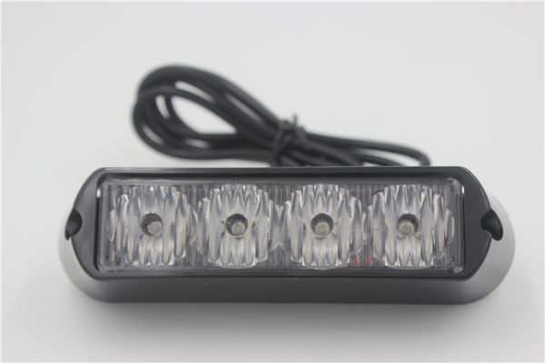 DC10-30V Tir-4W LED-Auto-Außenwarnleuchten, Scheinwerfer, Grill-Notlichter, Motorrad-Blitzlicht, 12 Blitze, wasserdicht