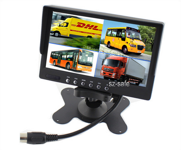

7-дймовй tft lcd авомобилнй гѬђзовик pz711 4 quad monitor 4-каналнй видеовод авомаи