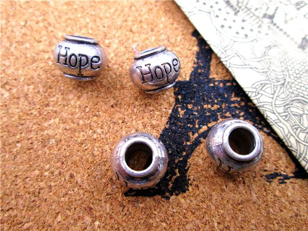 

45pcs--hope beads,antique tibetan silver tone hope beads,beadwork charms/pendant 8x11mm, Bronze;silver