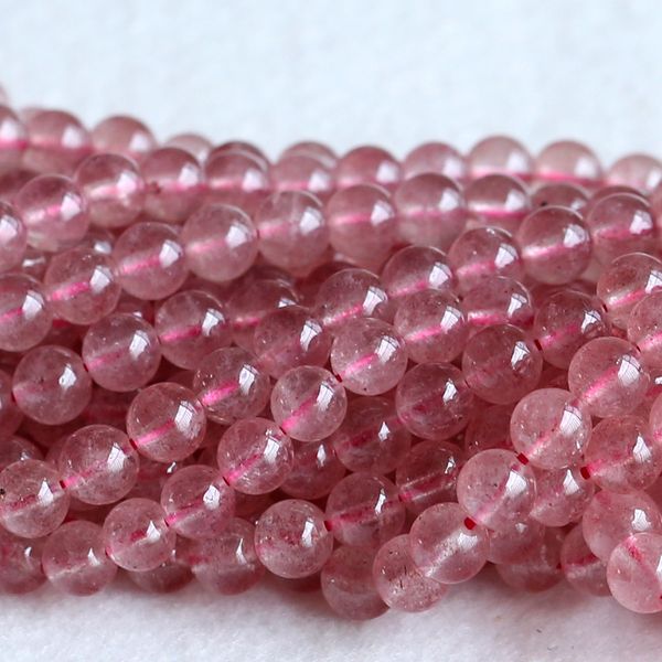 

natural genuine clear pink red rosite muscovite repidochrosite strawberry quartz round loose beads 4-10mm 15.5" 05242, Black