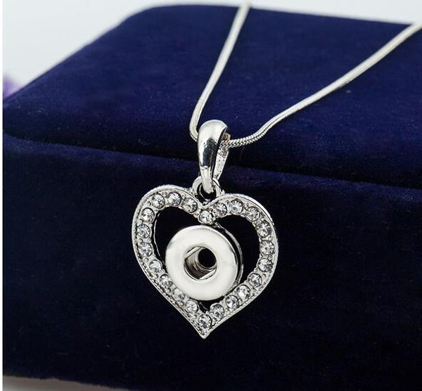 

12mm noosa crystal heart-shaped pendant necklace for women, Silver