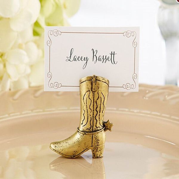 Western Country Cowboy Boot Place Card Holders Wedding Decoration