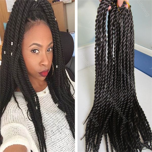 2020 Stock Synthetic Havana Mambo Twist Braids Hair 24inch