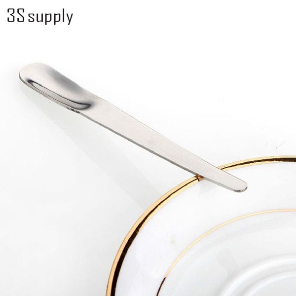 

wholesale- 2pcs/lot italian flat stainless steel coffee spoon mixing/stirring spoons silver flatware delicate weddding stocked cutlery