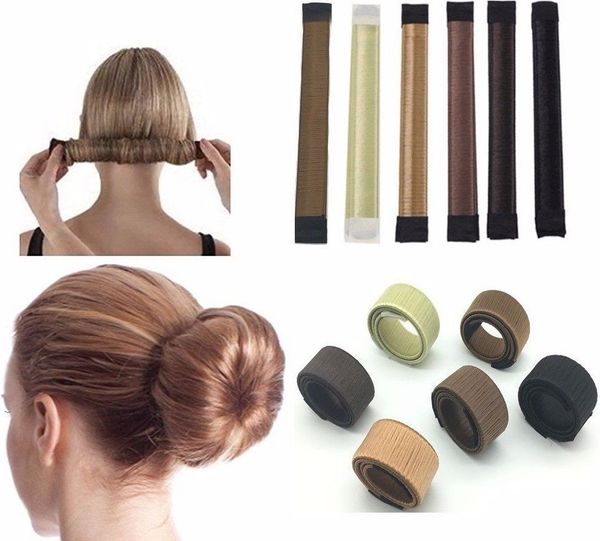 Glamza Magic Hair Bun Snap Styling Donut Ex French Twist Band Maker da donna #R490