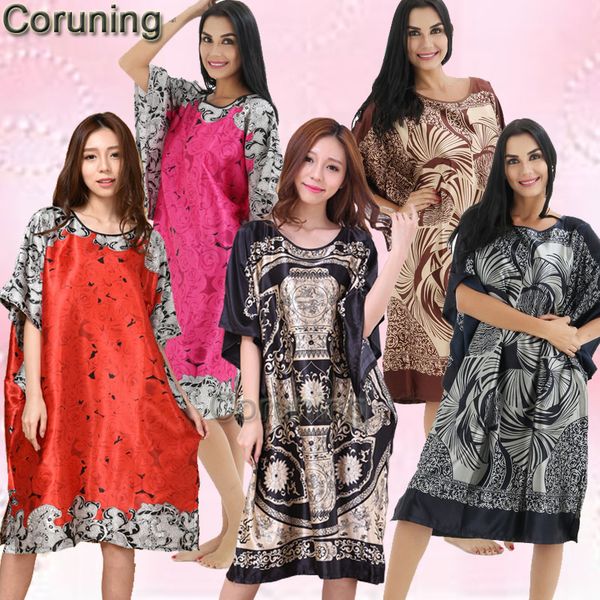 

wholesale- 2017 summer floral robe pyjama women sleepwear nightwear home clothing bathrobe nightdress home gown sleepwear nightgowns, Black;red