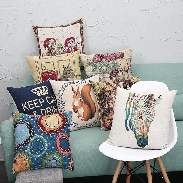 

многоцветный 8 конструкций наволочка новый ностальгический хлопок pad классическая пряжа окрашенные жаккард старинные наволочка высокое каче