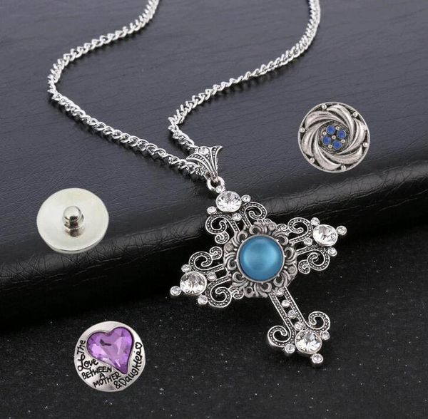 

10pcs/lot clear crystal cross pendant necklaces silver color women's and men's cross pendant necklaces chain lenght 48cm 2017 july