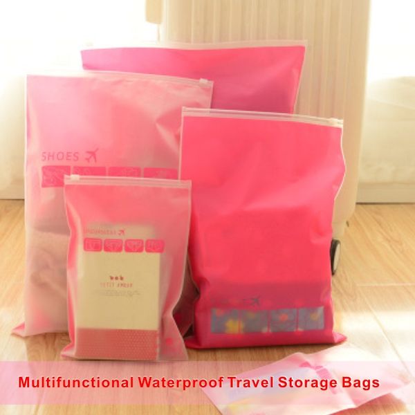

multifunctional waterproof travel storage bags zipper type split mouth design good sealing frosted dustproof and waterproof