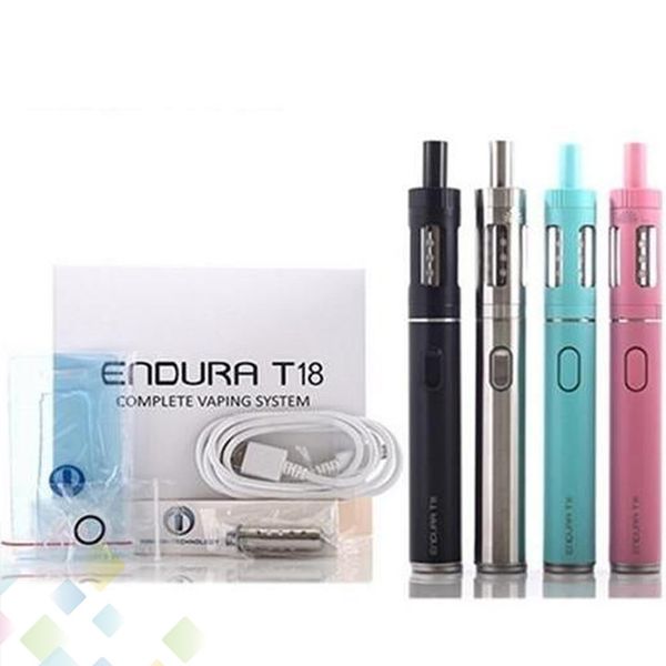 

Authentic Innokin Endura T18 Kit Top Filling 2.5mL Tank Atomizer T18 1000mAh Battery Pen Style Electroic Cigarette DHL Free