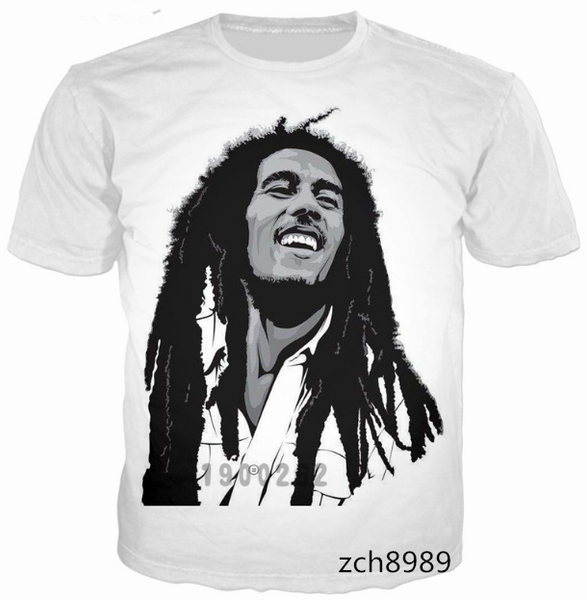 

fashion men/women reggae bob marley summer style funny 3d print casual t-shirt s---5xl aa531, White;black