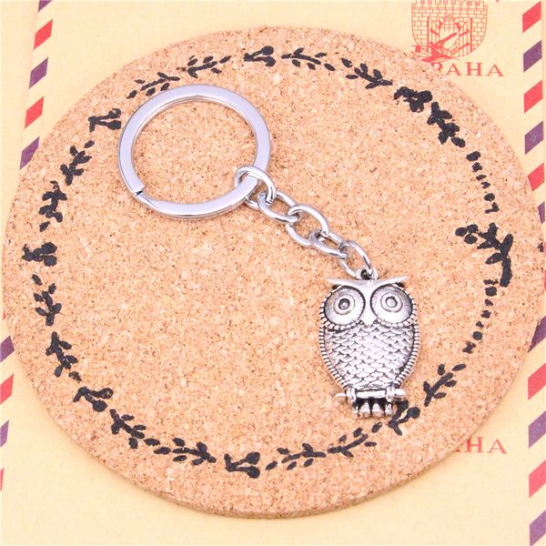 Pingente Pingents Diy Men Jewelry Car Owl Ramo de Chaves de Chaves de Jóia de Jóia Diy Men Jewelry Chain Chain Ring Setor de lembrança para presente