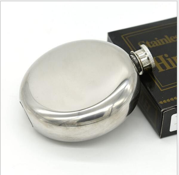 

5oz mini wine flask round stainless steel hip flasks alcohol flask pocket flasks party supplies wine bottle silver color