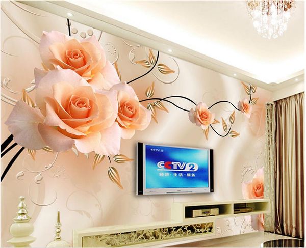 

dream rose flower tv wall mural 3d wallpaper 3d wall papers for tv backdrop