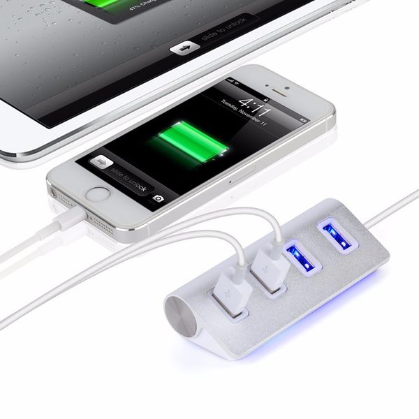 

new design mini high speed aluminum 4 port usb 3.0 hub - silver portable hub usb splitter