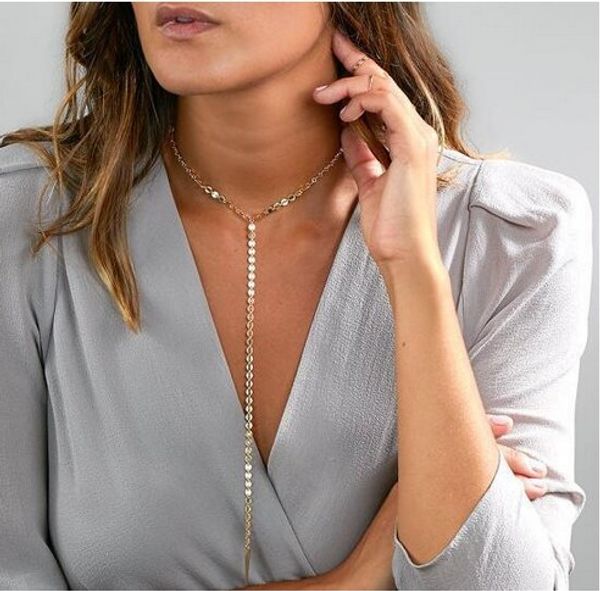 

women necklace gold /silver tone sequined pointed cone pendant necklace fashion jewelry for girls /ladies, Golden;silver