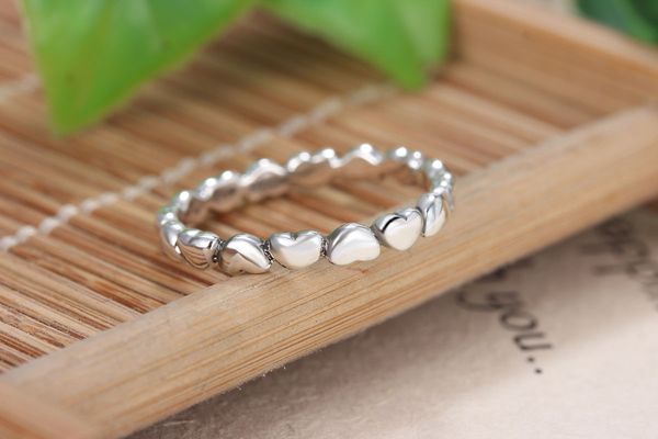 

Оптовая 925 Серебряное сердце к сердцу кольцо Кольцо Fit Pandora цирконий юбилей ювелир