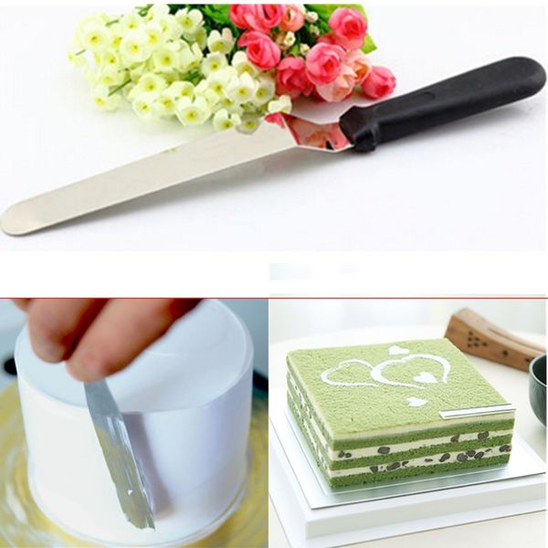 

wholesale- new 2014 8" plastic handle straight cake spatula smooth filling icing tool cake decorating tools 11-305