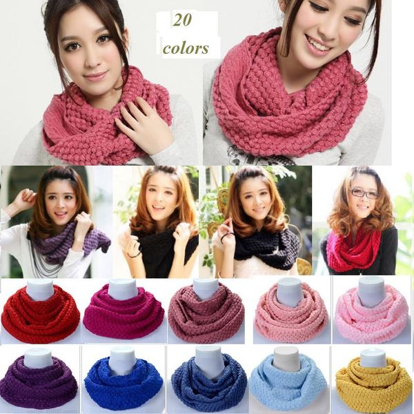 

new fashion women's girl's ring scarf scarves wrap shawls warm knitted neck circle cowl snood for autumn winter ing, Blue;gray