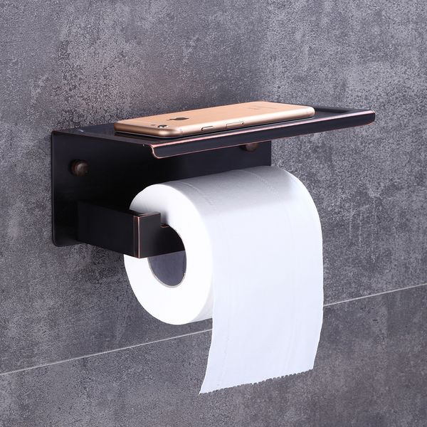 

oil rubbed bronze toilet paper holder waterproof cover wall mount tissue bar shelf storage holder ing