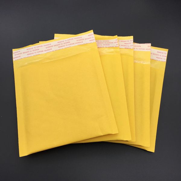 

wholesale- 5pcs (13 * 13 + 4cm) yellow kraft paper bubble mail envelope bag bubble postage packing envelope packing transportation bag