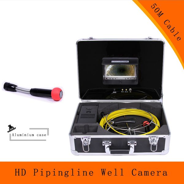 

1 set) 50m cable waterproof endoscope camera 7 inch color display sewer piping inspection system cmos hd 1100tvl line