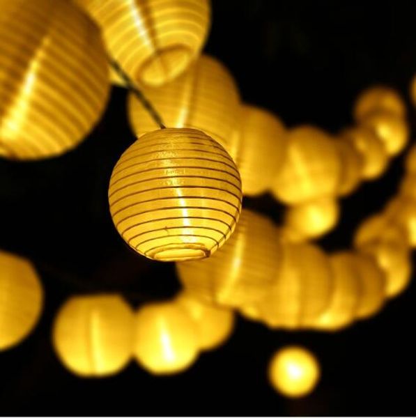 6m 30 Led Outdoor Lighting Lantern Ball Solar String Lights Fairy Globe Decorative Lamp For Party Holiday Deco Green