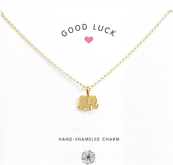 

with card cute necklace with little silver and gold color elephant pendant (good luck), noble and delicate