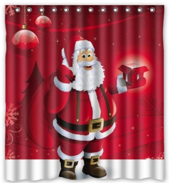 Custom Merry Christmas Fabric Waterproof Bathroom Shower Curtain 66/" x 72/"