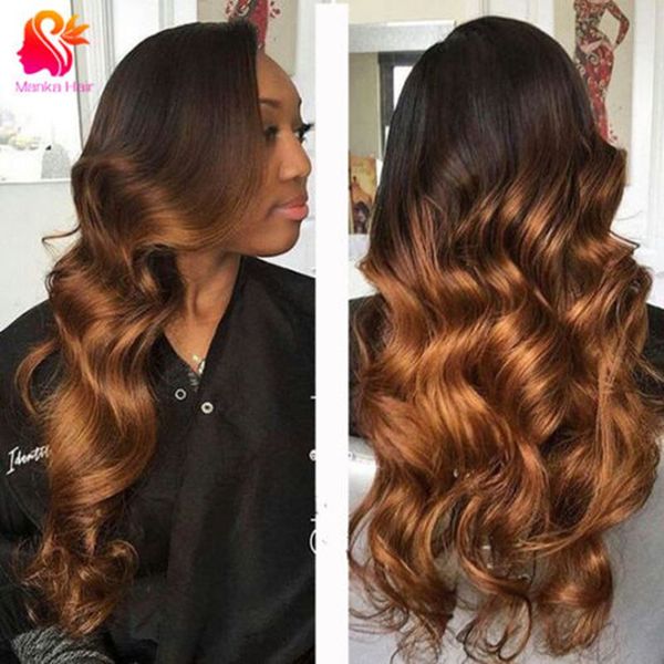 

8a ombre brazilian human hair lace wig human hair wigs glueless full lace wigs lace front wigs for black women, Black;brown