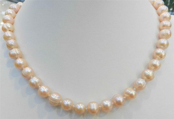 

8-9mm real natural pink cultivation pearl necklace 18", Black