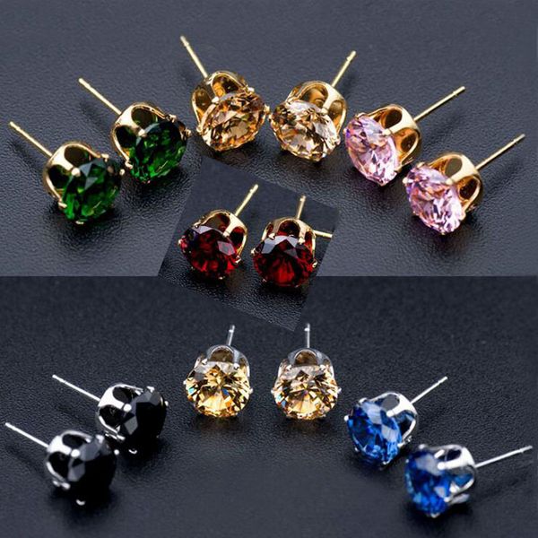 

18k white gold plated crown zircon earrings for women girls ladies woman crystal rings bridal jewelry wholesale price, Golden;silver