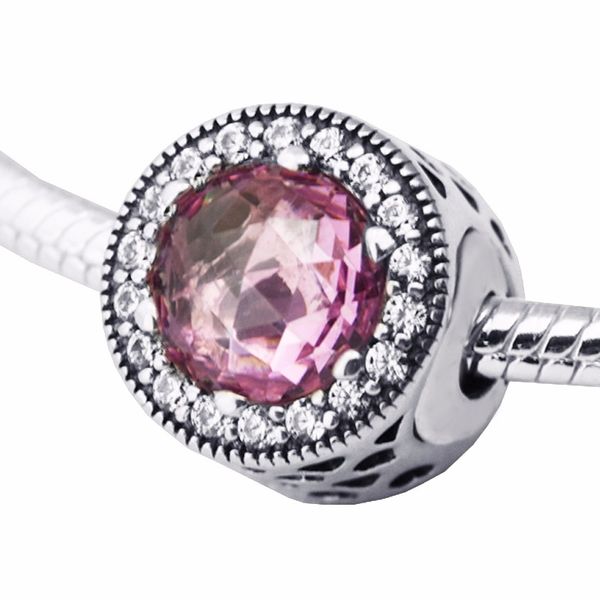 

fits pandora essence bracelets appreciation silver beads with pink cz 100% 925 sterling silver charms diy women jewelry, Black