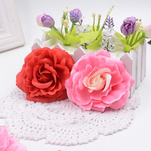 

wholesale-2016 new 5pcs silk artificial red rose flower for wedding party home decoration mariage flores clothing accessories rosa flowers
