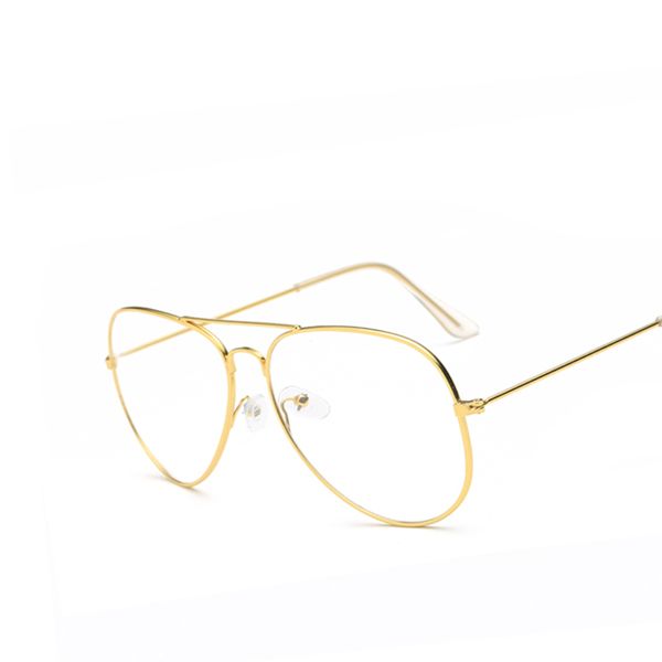 

wholesale- fashion vintage metal twin-beams glasses women optical eyewear frame men brand eyeglasses frames gold shield frame clear glasses, Silver