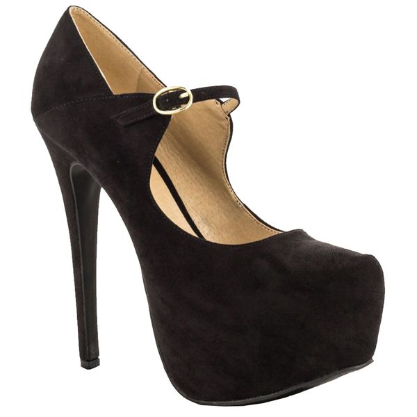 

kolnoo womens fashion 15cm high heel mary jane shoes simple daily party office evening pumps black xd287