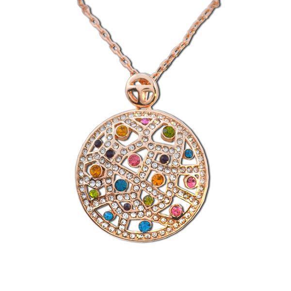 

fashion crystal necklace jewelry, the new version of the korean version of the true rose gold diamond waltz necklace 008-119, Silver