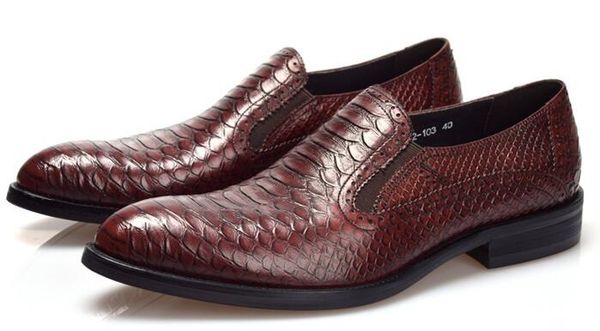 

italian mens shoes handmade genuine leather black brown slip on vintage business dress shoes men luxury