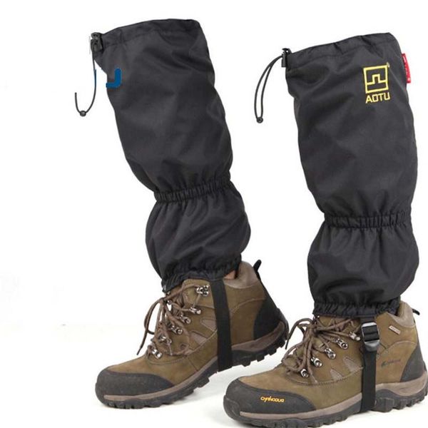 

wholesale- oxford cloth anti tear windproof waterproof trousers outdoor ride anti bite protective snow cover foot legging wrap for unisex, Black
